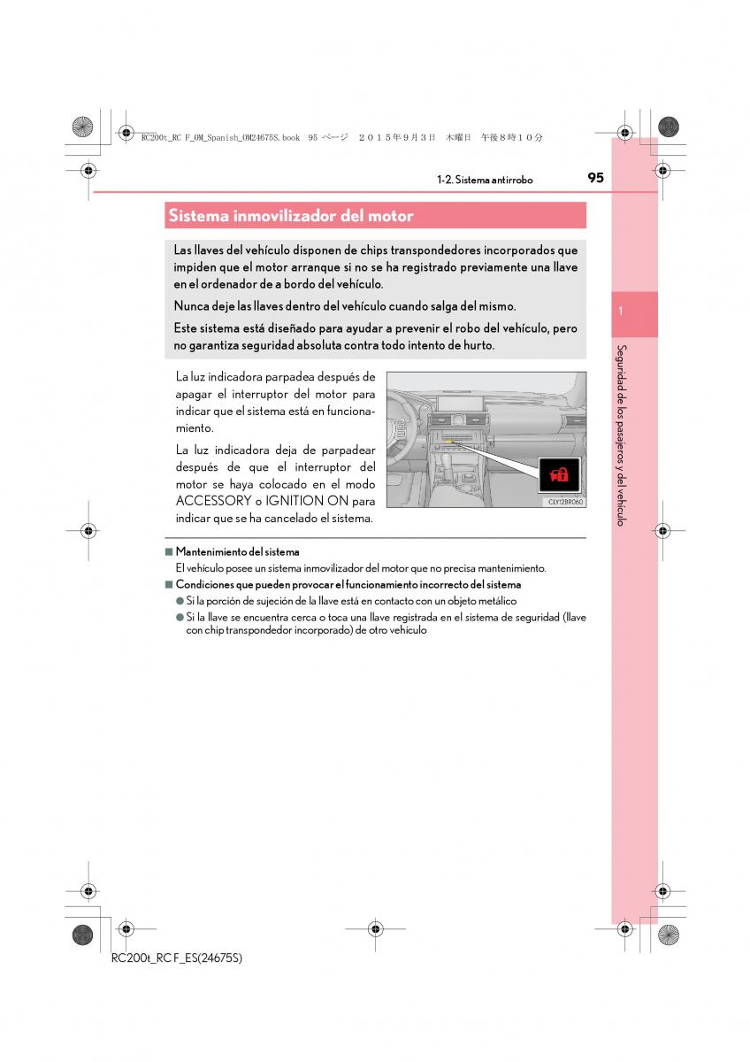 Lexus RC manual del propietario / page 95
