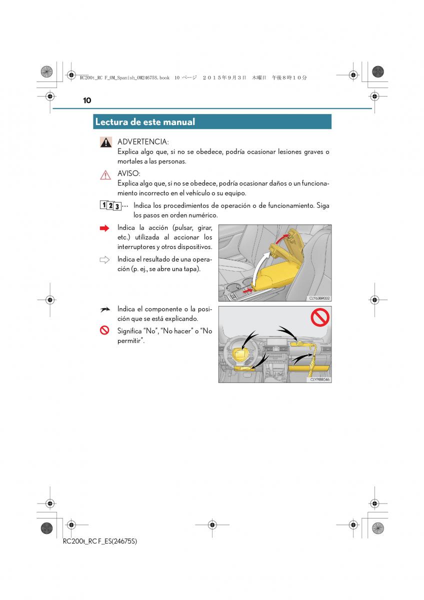 Lexus RC manual del propietario / page 10