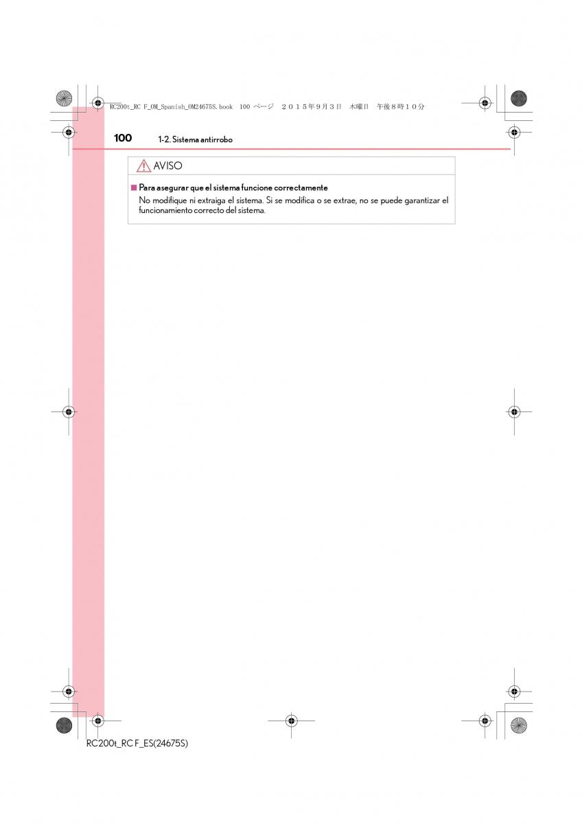 Lexus RC manual del propietario / page 100