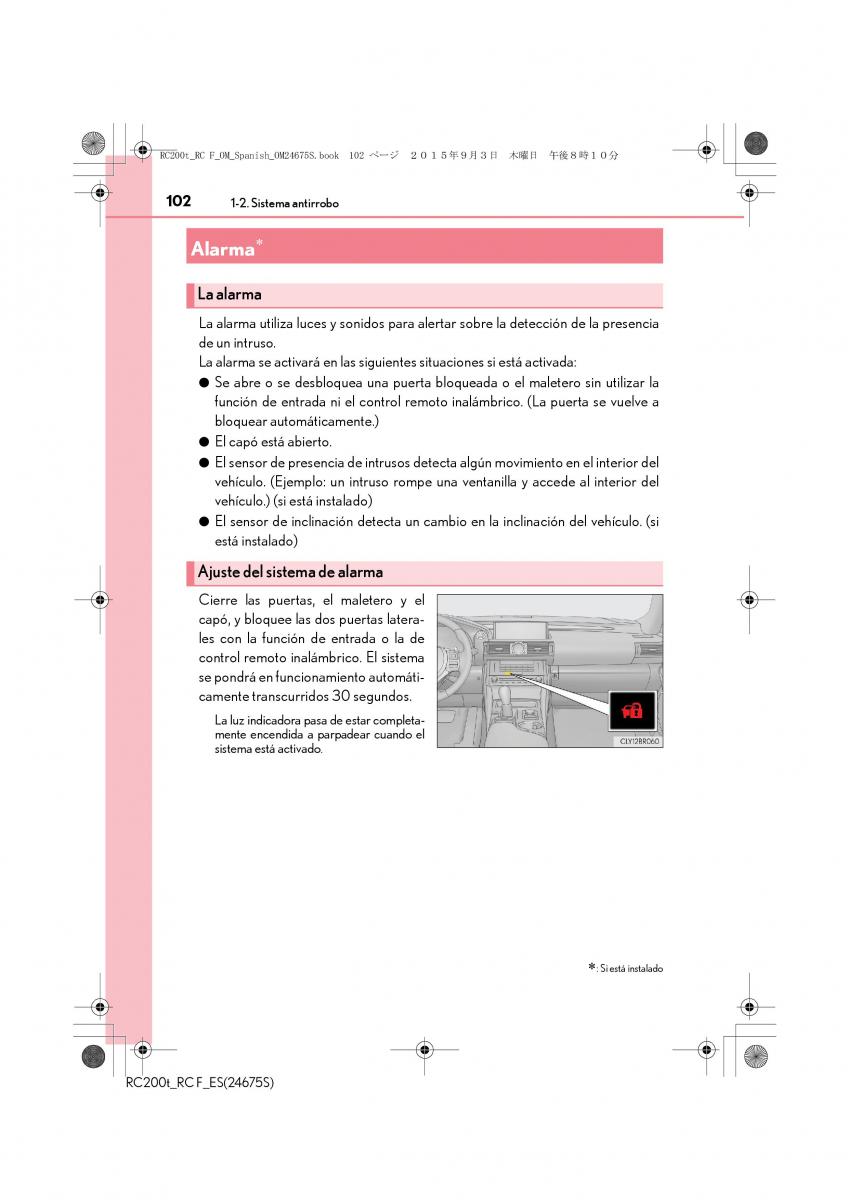 Lexus RC manual del propietario / page 102