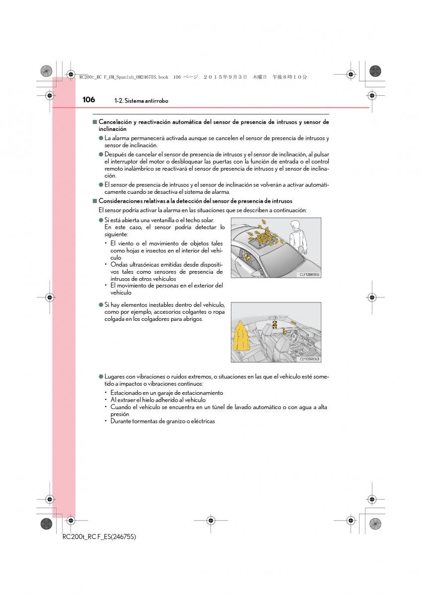 Lexus RC manual del propietario / page 106