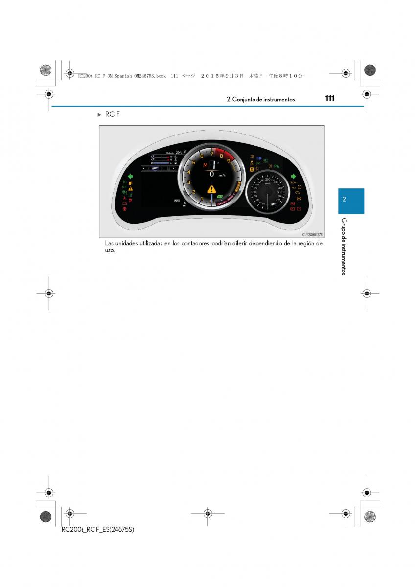 Lexus RC manual del propietario / page 111