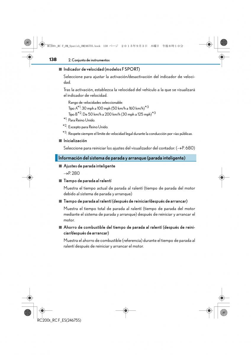 Lexus RC manual del propietario / page 138