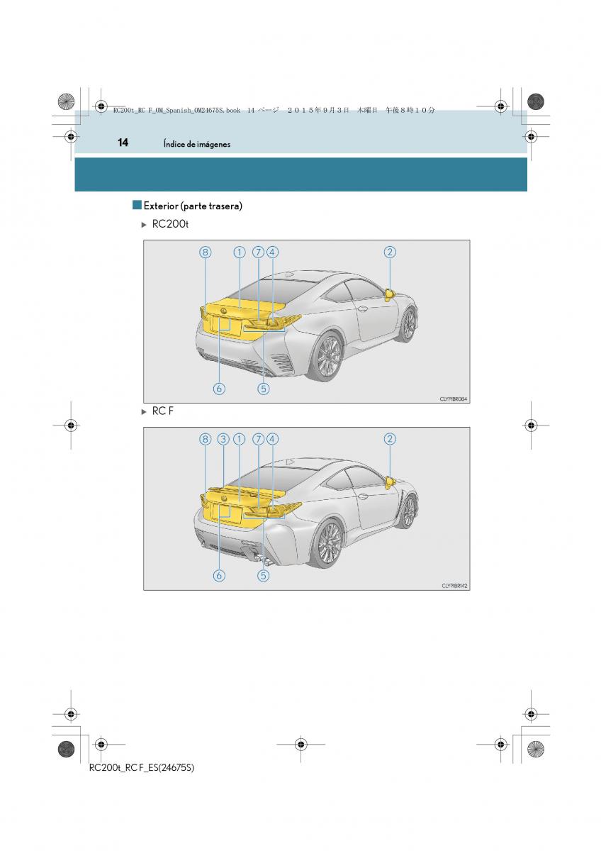 Lexus RC manual del propietario / page 14