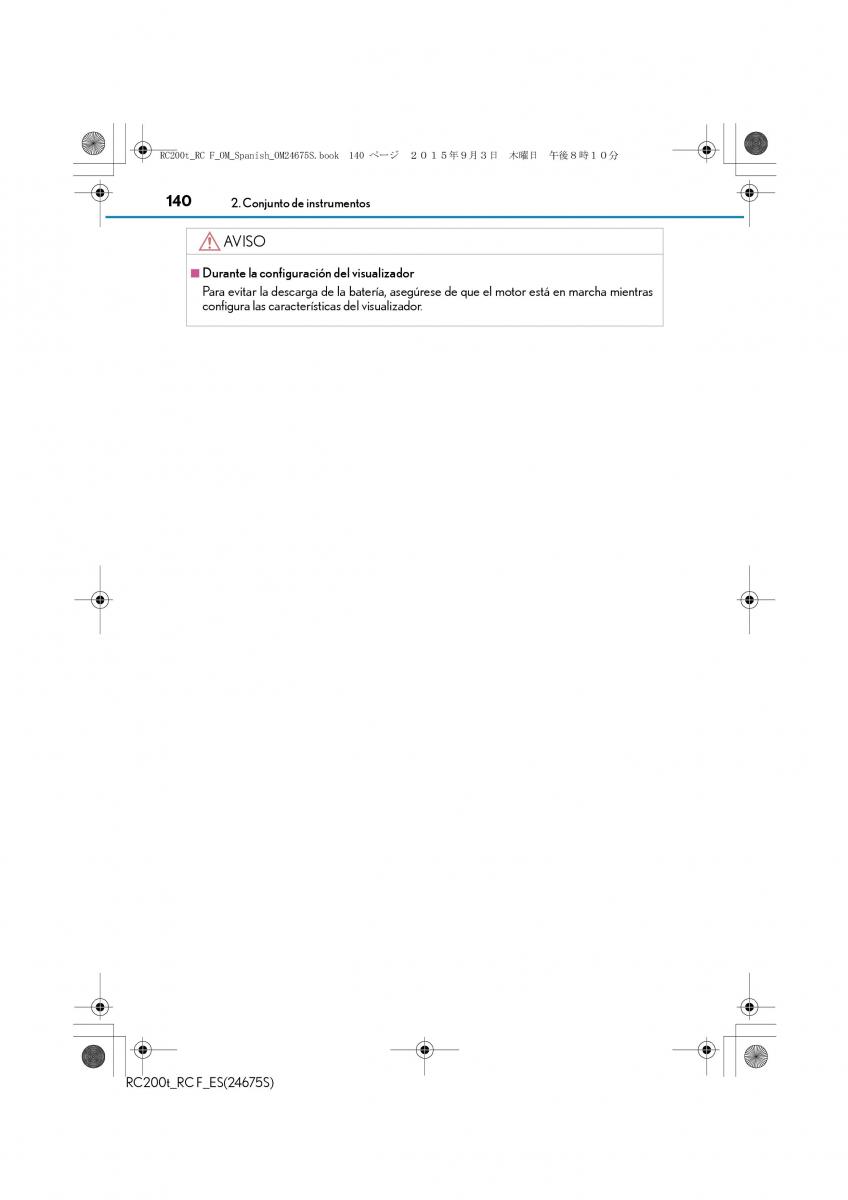 Lexus RC manual del propietario / page 140