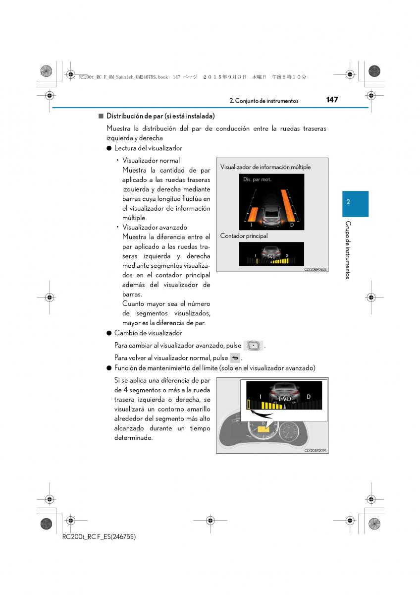 Lexus RC manual del propietario / page 147