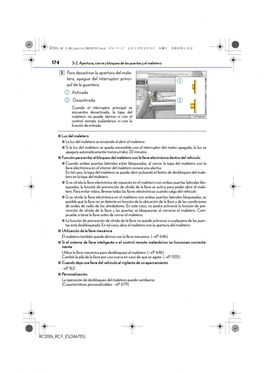 Lexus RC manual del propietario / page 174