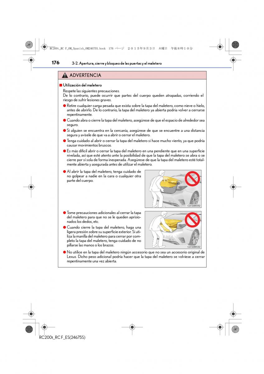 Lexus RC manual del propietario / page 176