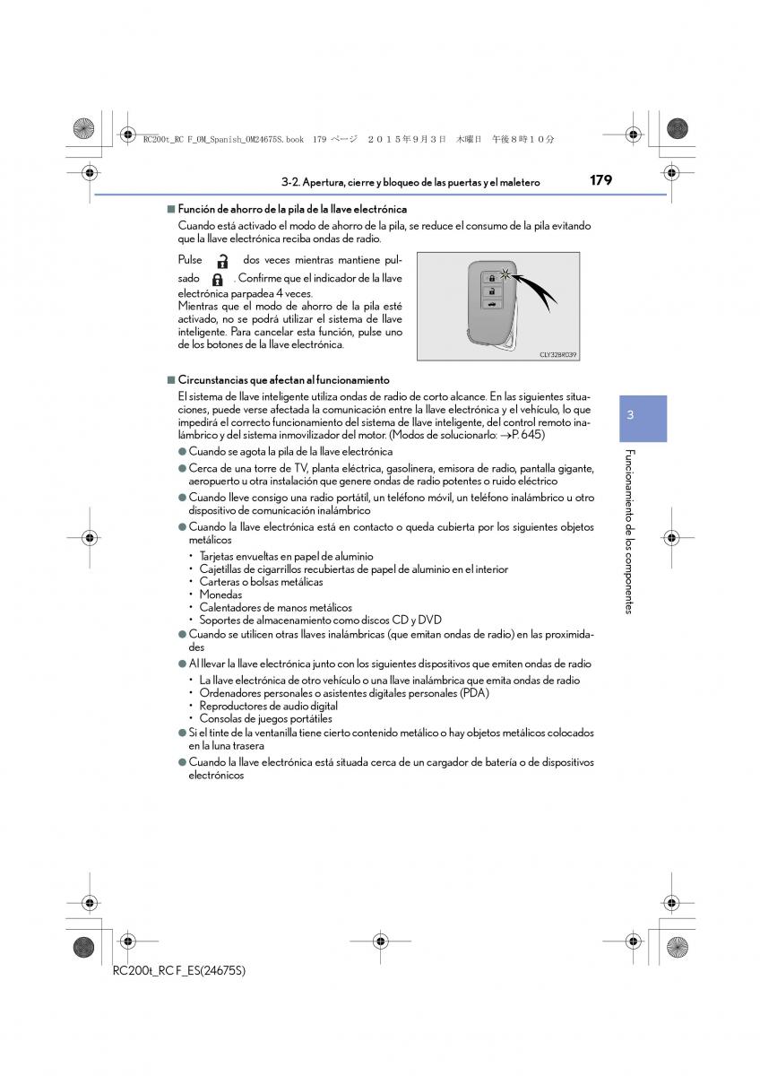 Lexus RC manual del propietario / page 179