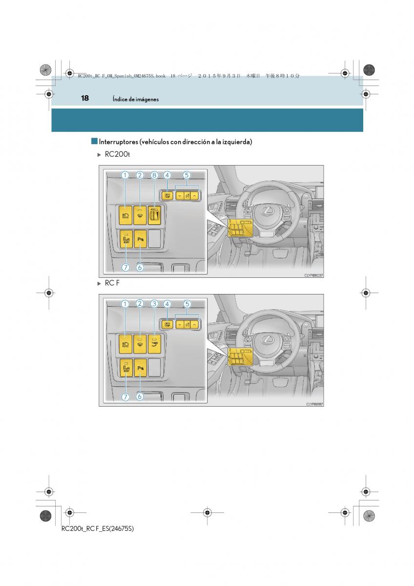 Lexus RC manual del propietario / page 18