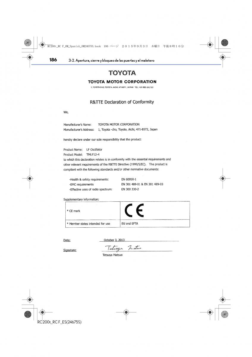 Lexus RC manual del propietario / page 186