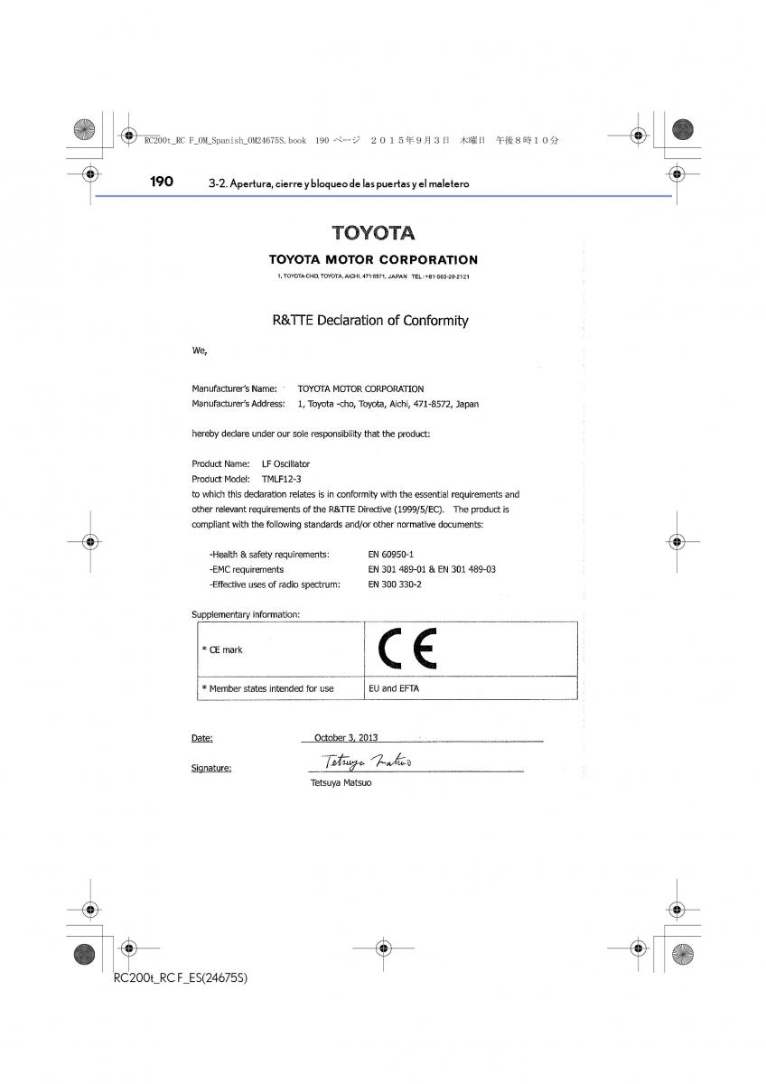 Lexus RC manual del propietario / page 190