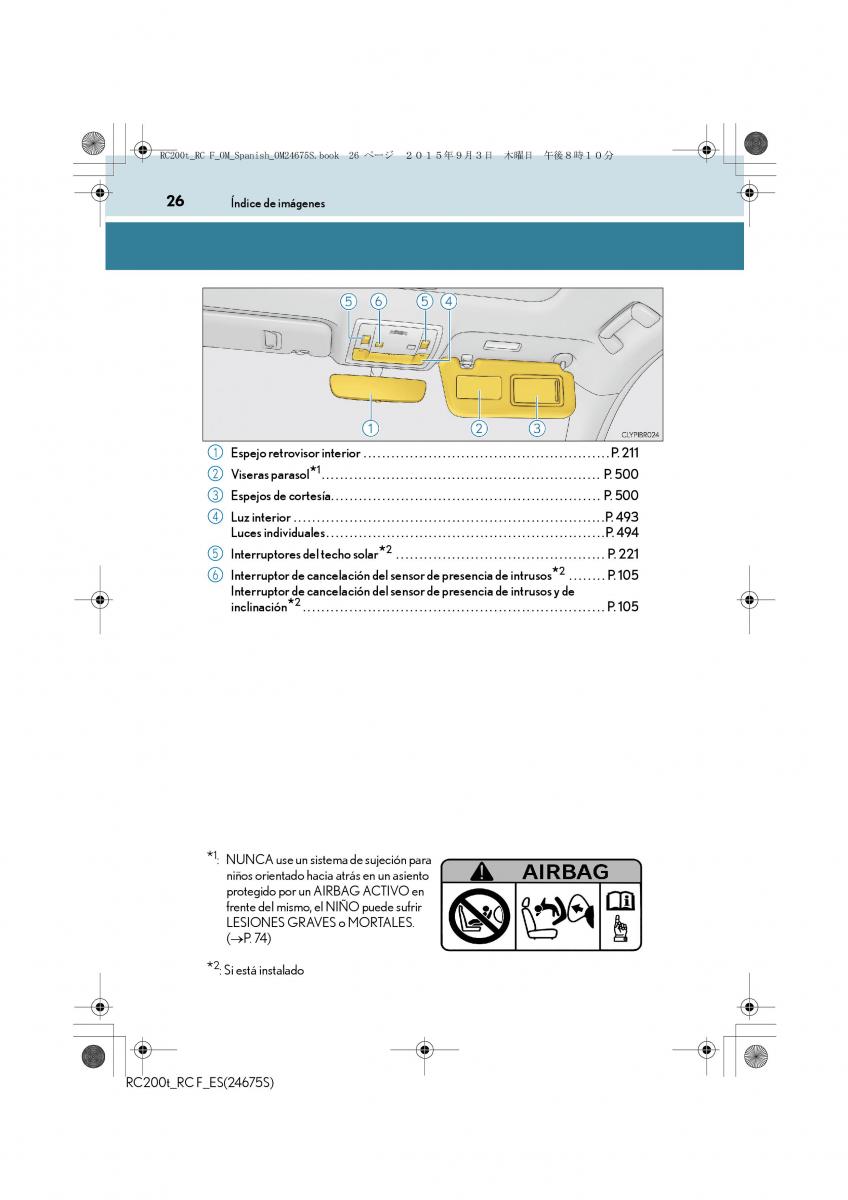 Lexus RC manual del propietario / page 26