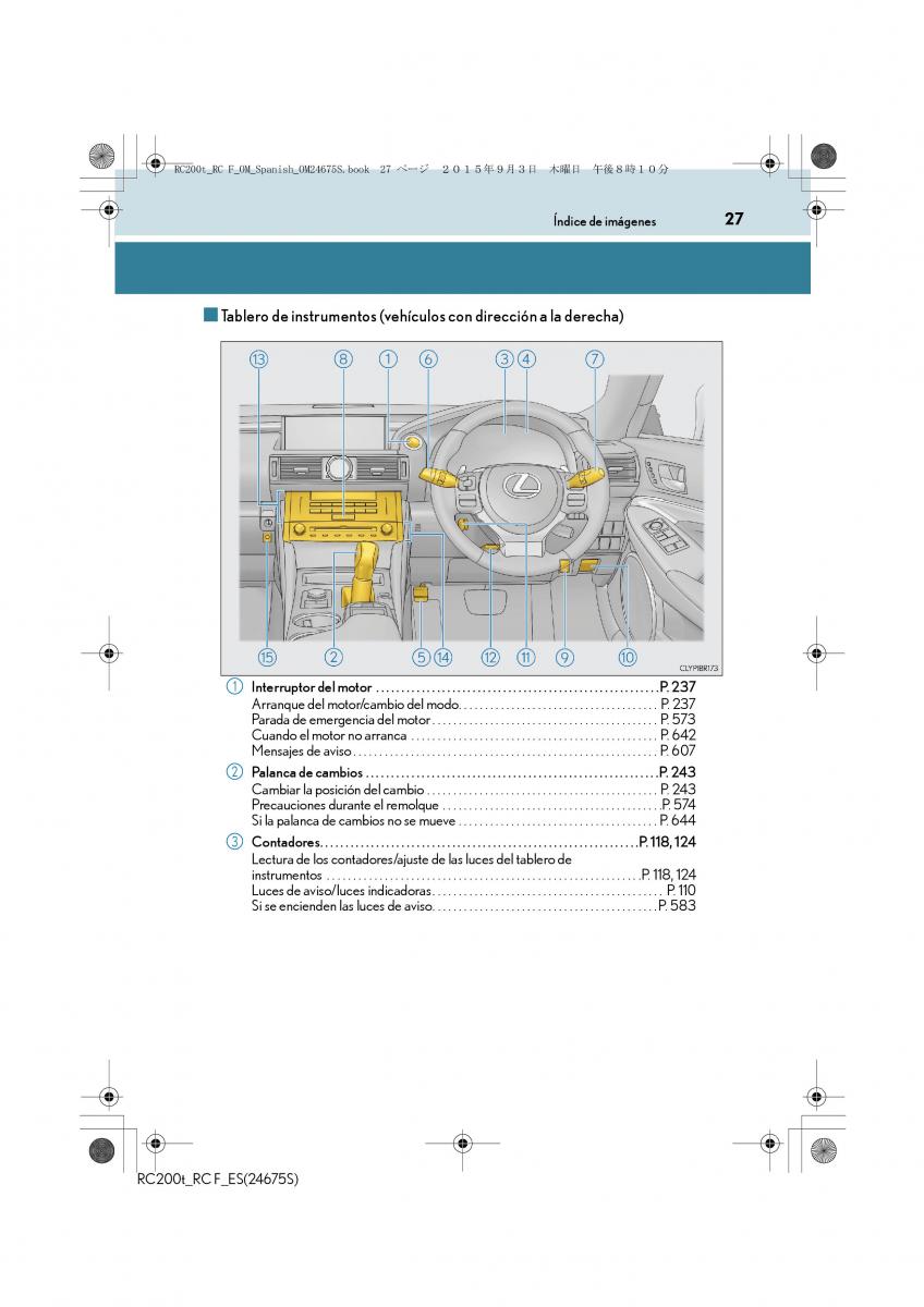 Lexus RC manual del propietario / page 27