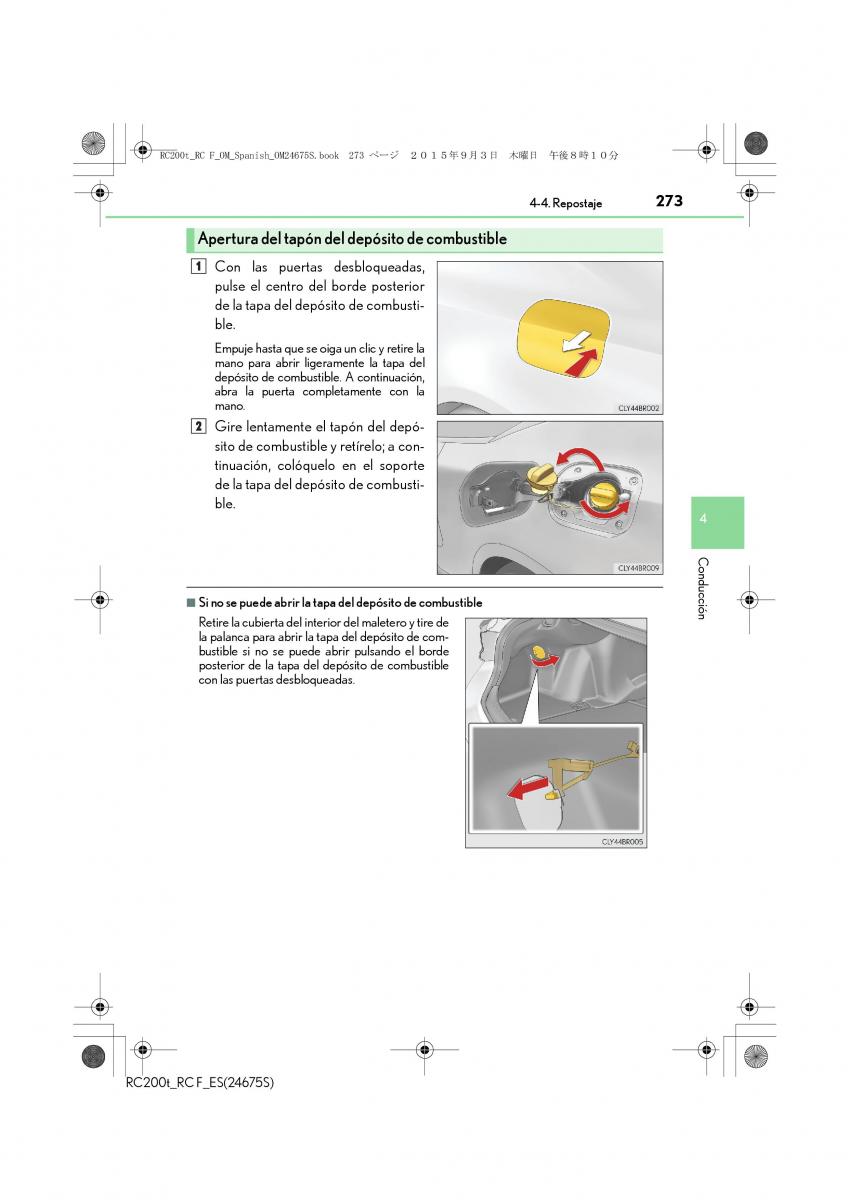 Lexus RC manual del propietario / page 273