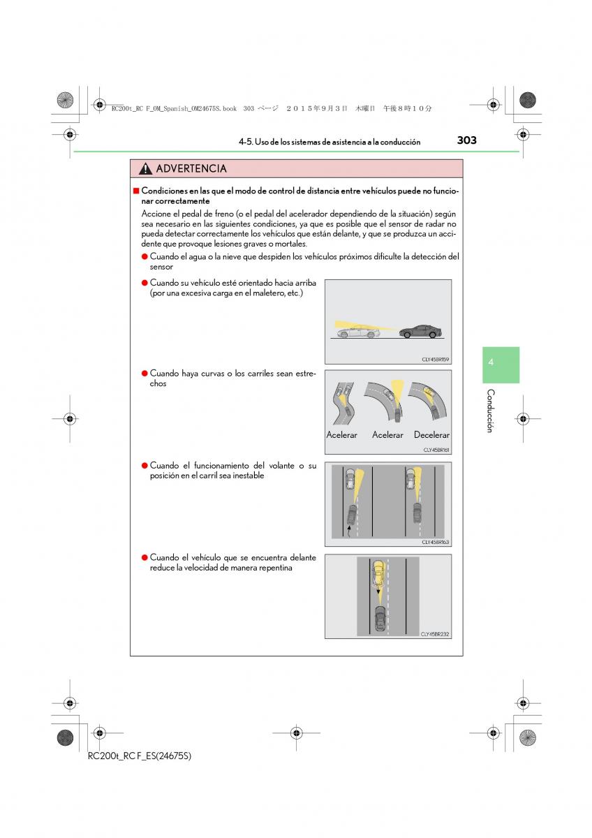 Lexus RC manual del propietario / page 303