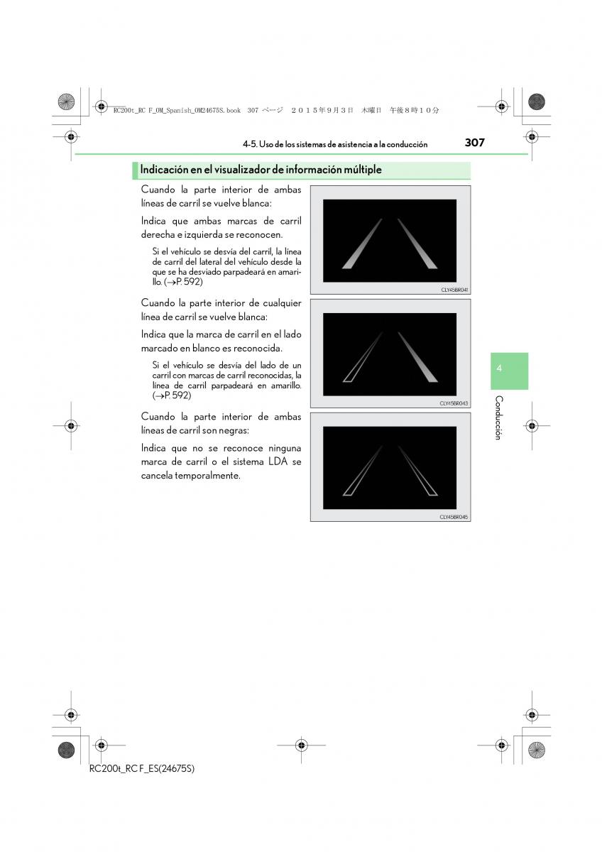 Lexus RC manual del propietario / page 307