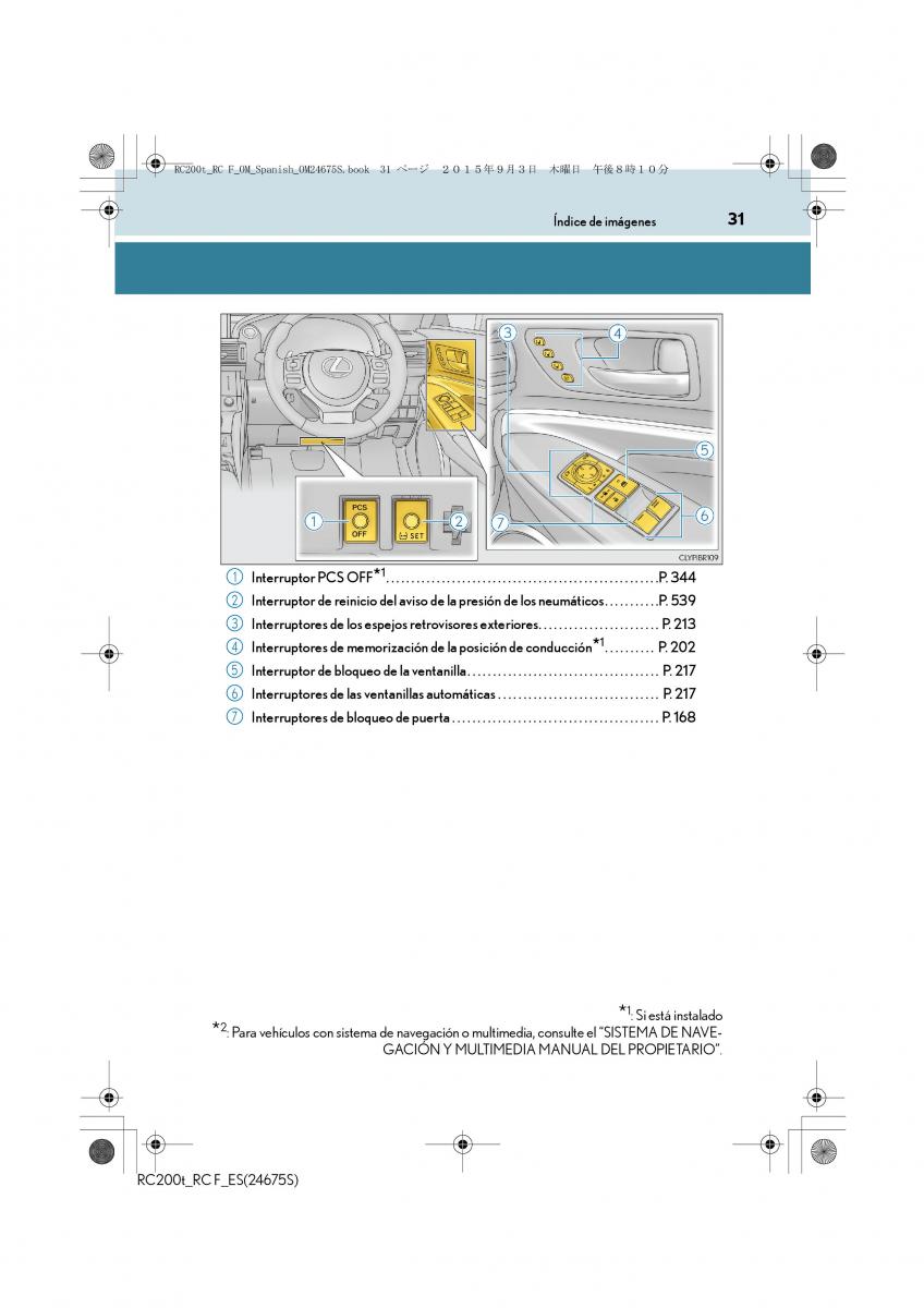 Lexus RC manual del propietario / page 31