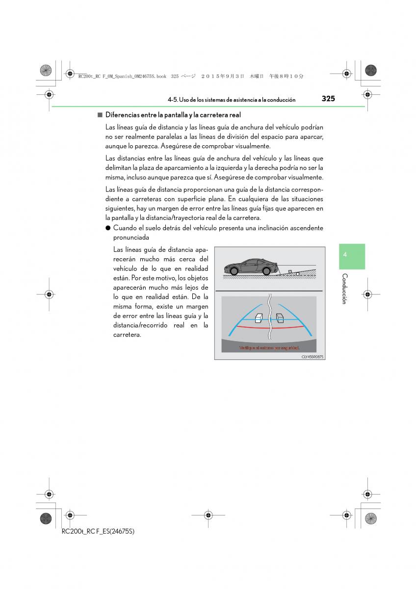 Lexus RC manual del propietario / page 325