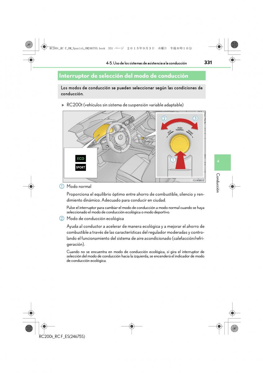 Lexus RC manual del propietario / page 331