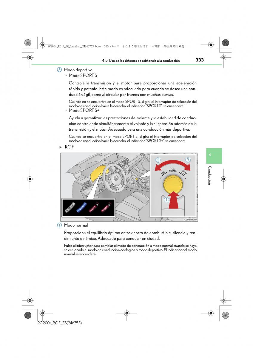 Lexus RC manual del propietario / page 333