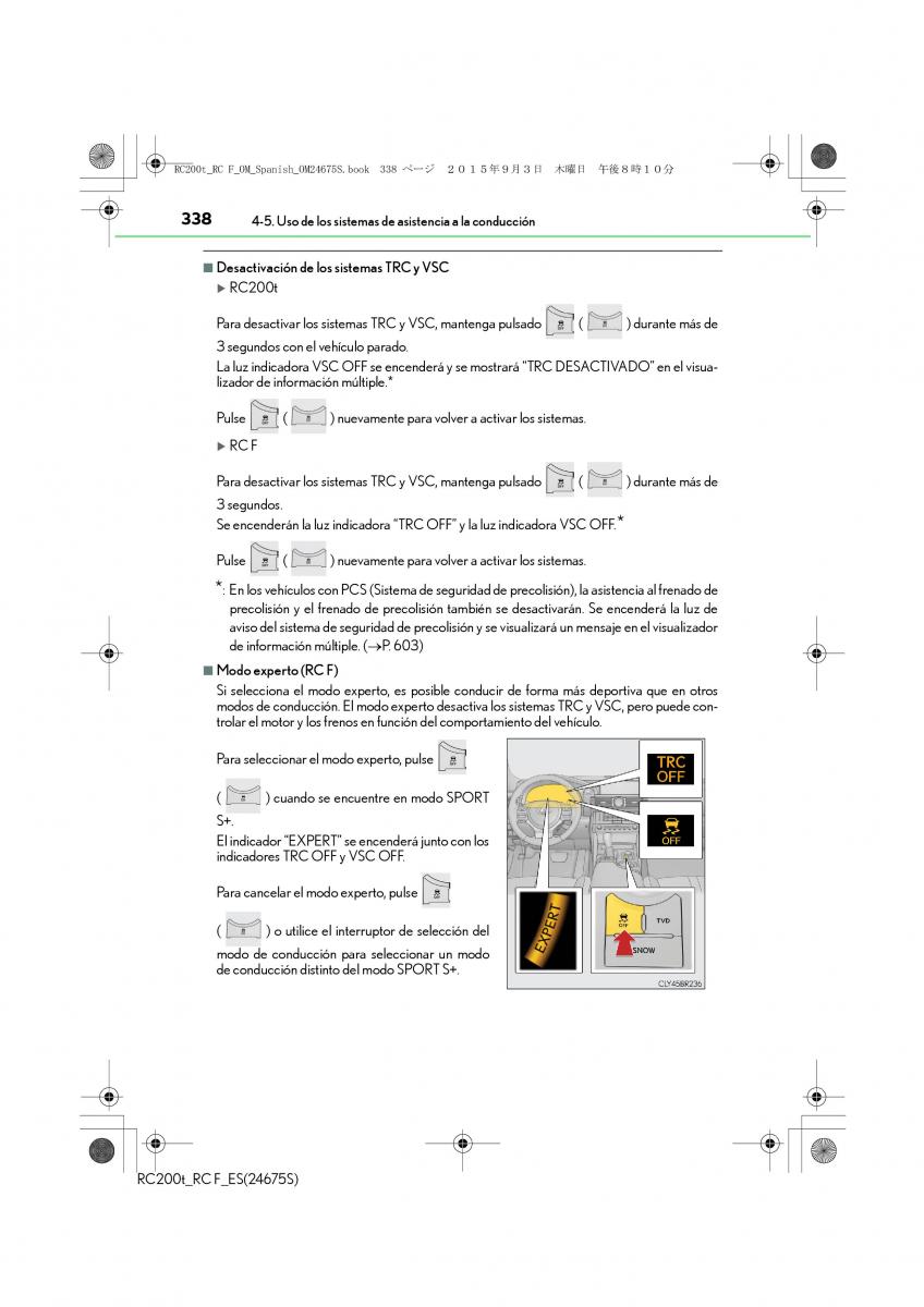 Lexus RC manual del propietario / page 338