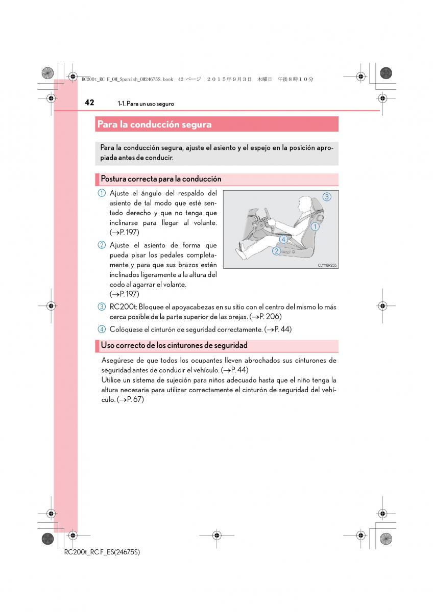 Lexus RC manual del propietario / page 42