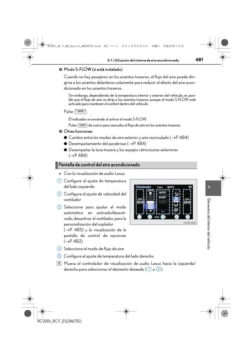 Lexus RC manual del propietario / page 481