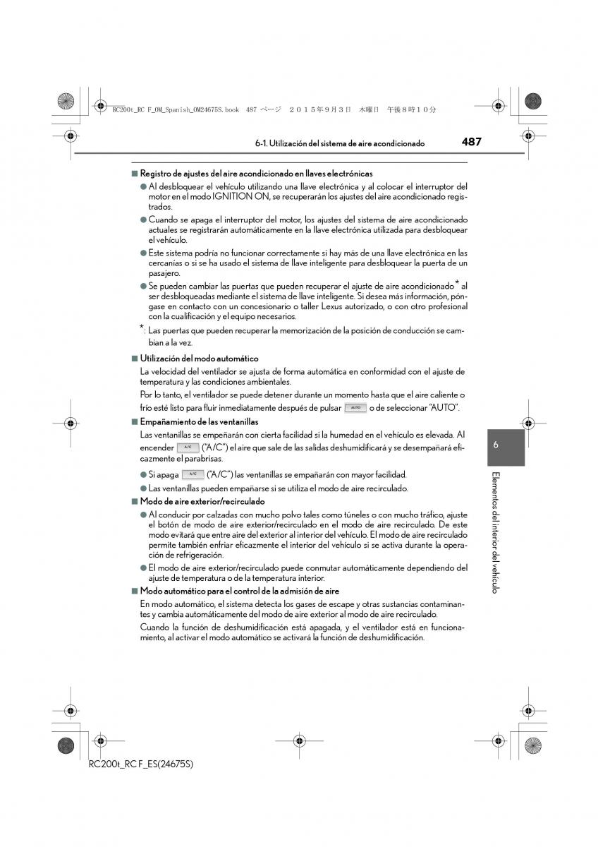 Lexus RC manual del propietario / page 487