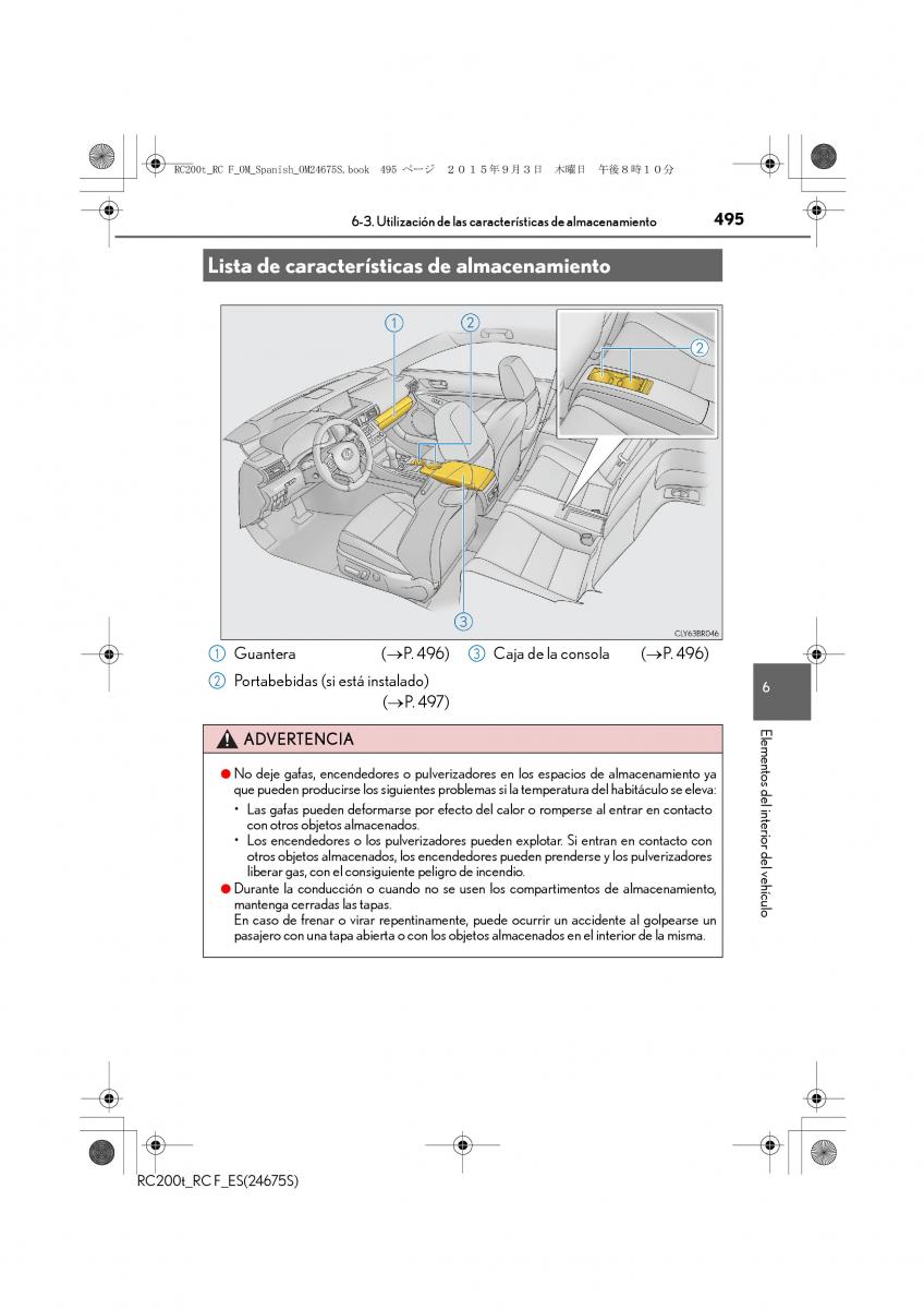 Lexus RC manual del propietario / page 495