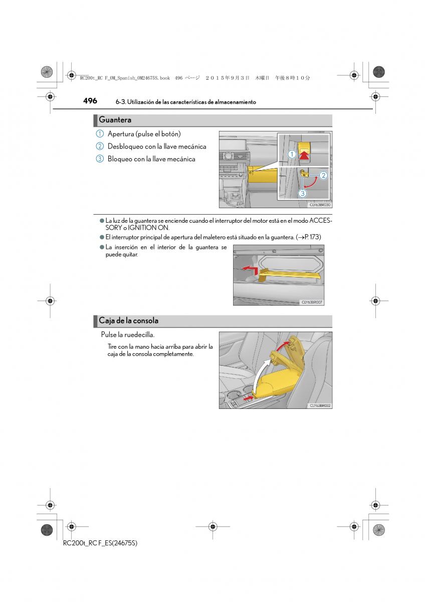 Lexus RC manual del propietario / page 496