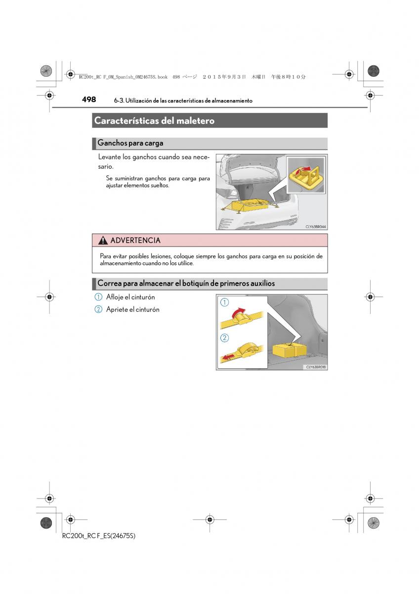 Lexus RC manual del propietario / page 498