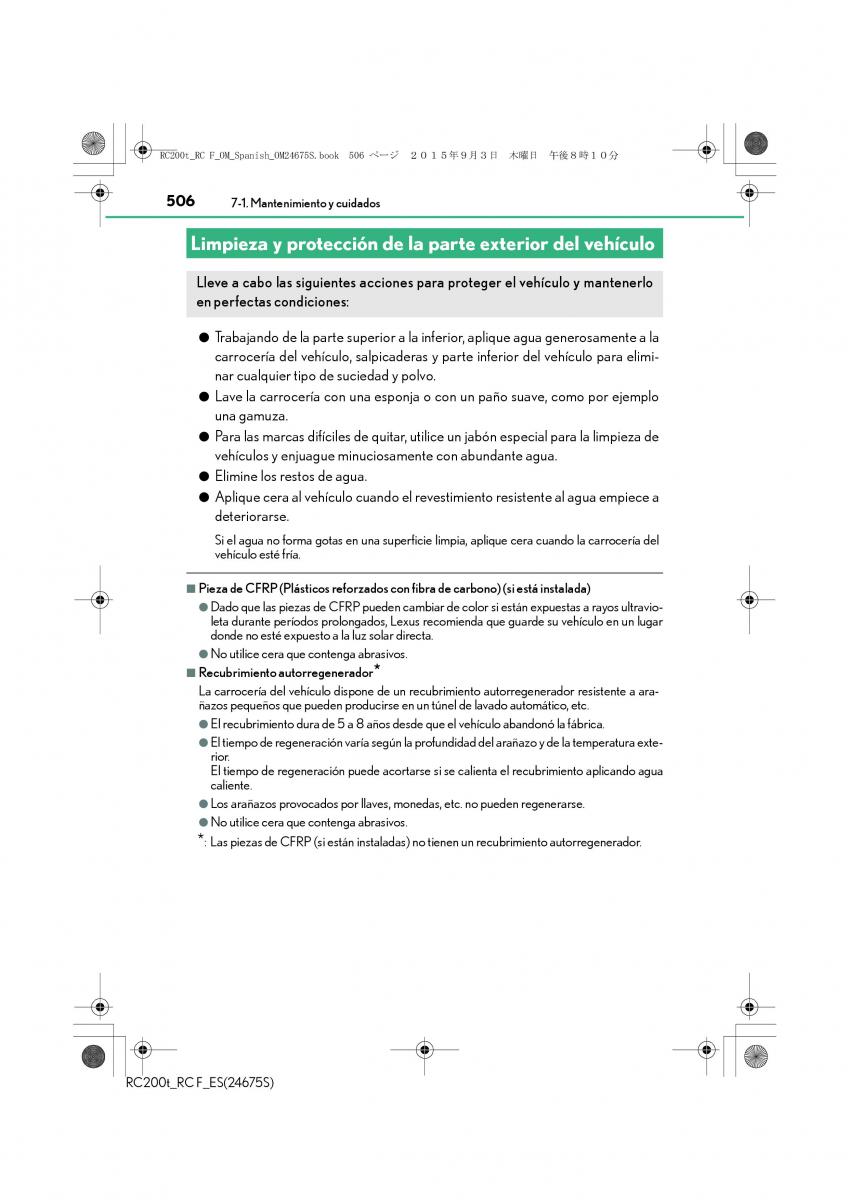 Lexus RC manual del propietario / page 506