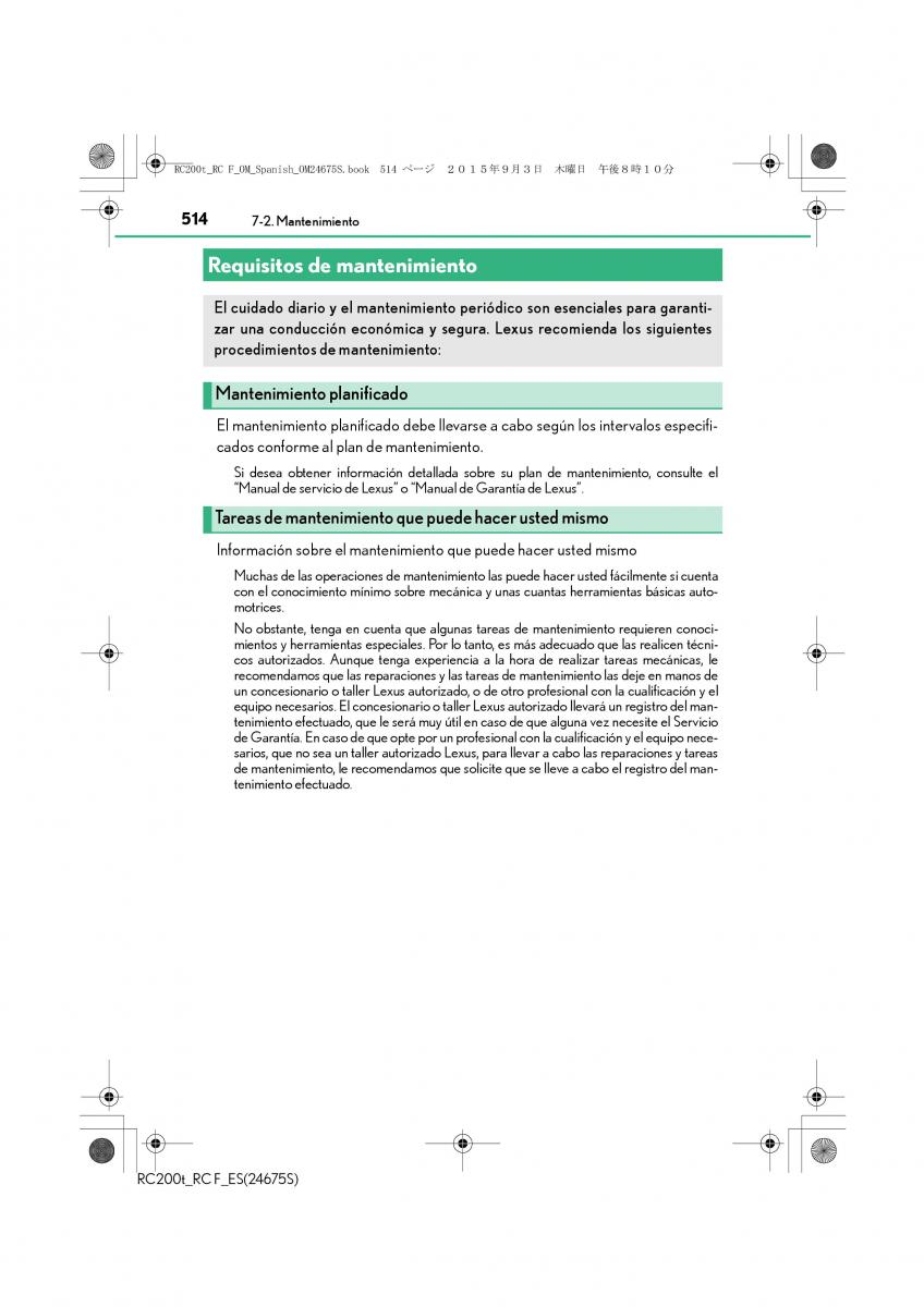 Lexus RC manual del propietario / page 514