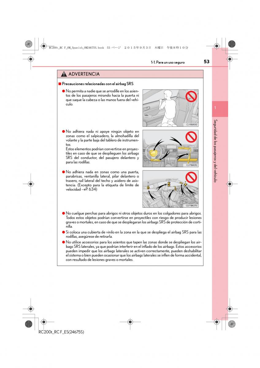 Lexus RC manual del propietario / page 53