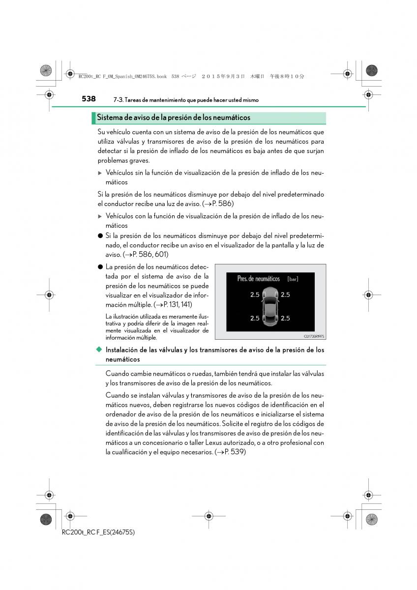 Lexus RC manual del propietario / page 538