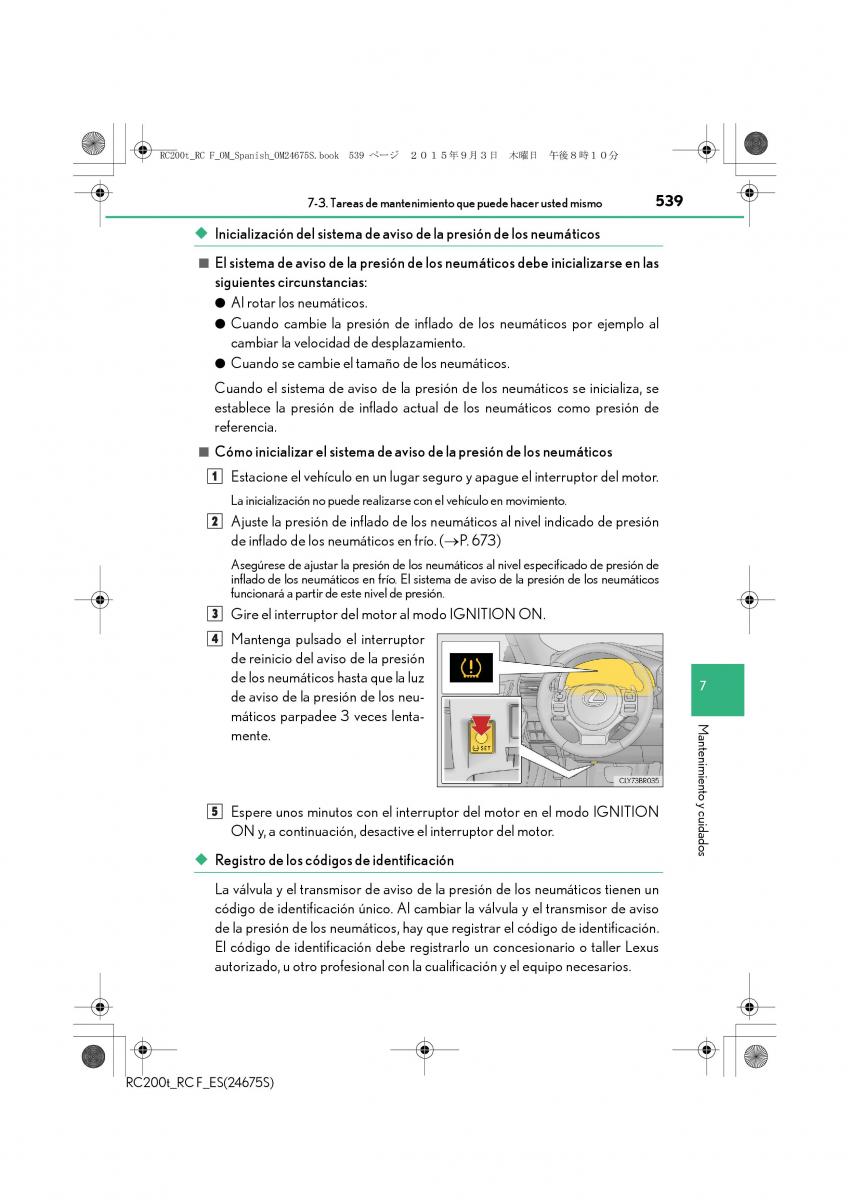 Lexus RC manual del propietario / page 539