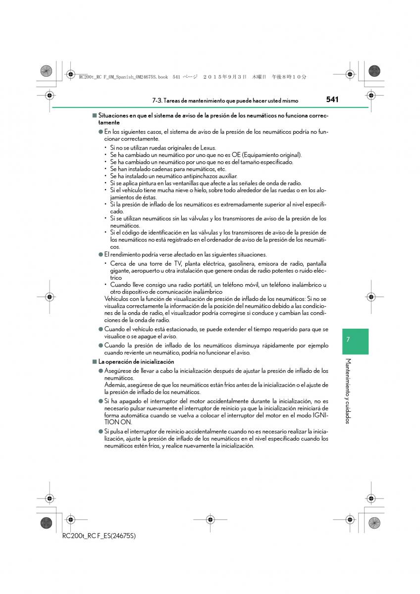 Lexus RC manual del propietario / page 541