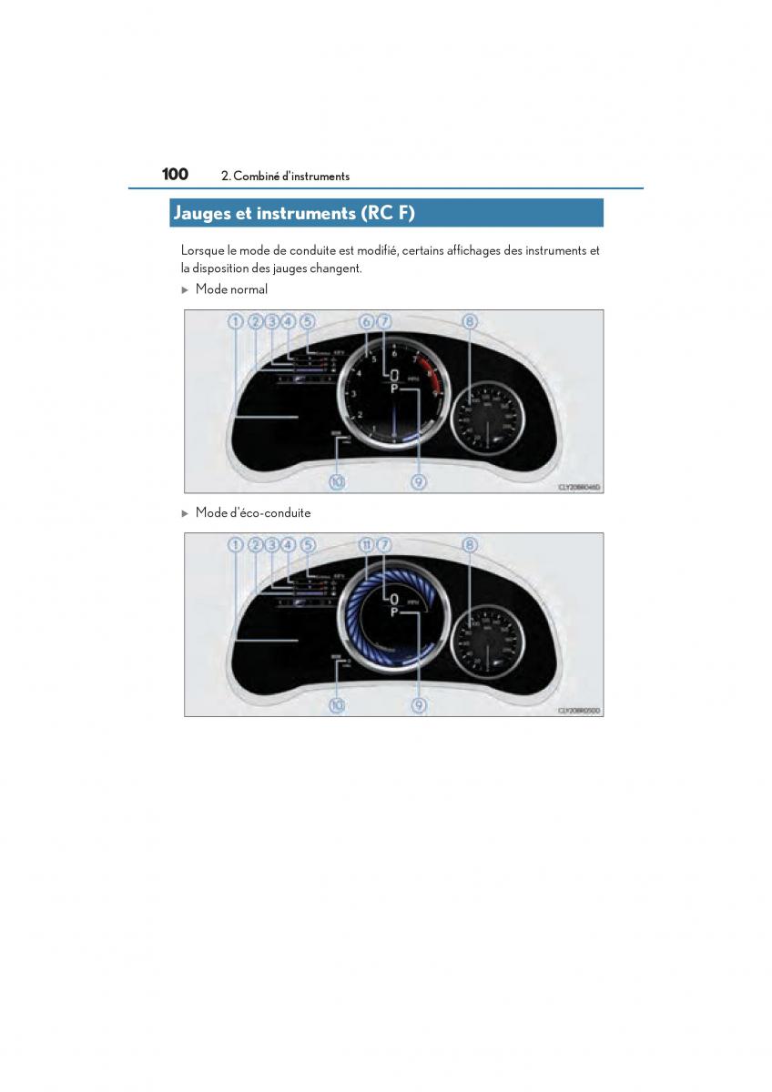 Lexus RC manuel du proprietaire / page 102