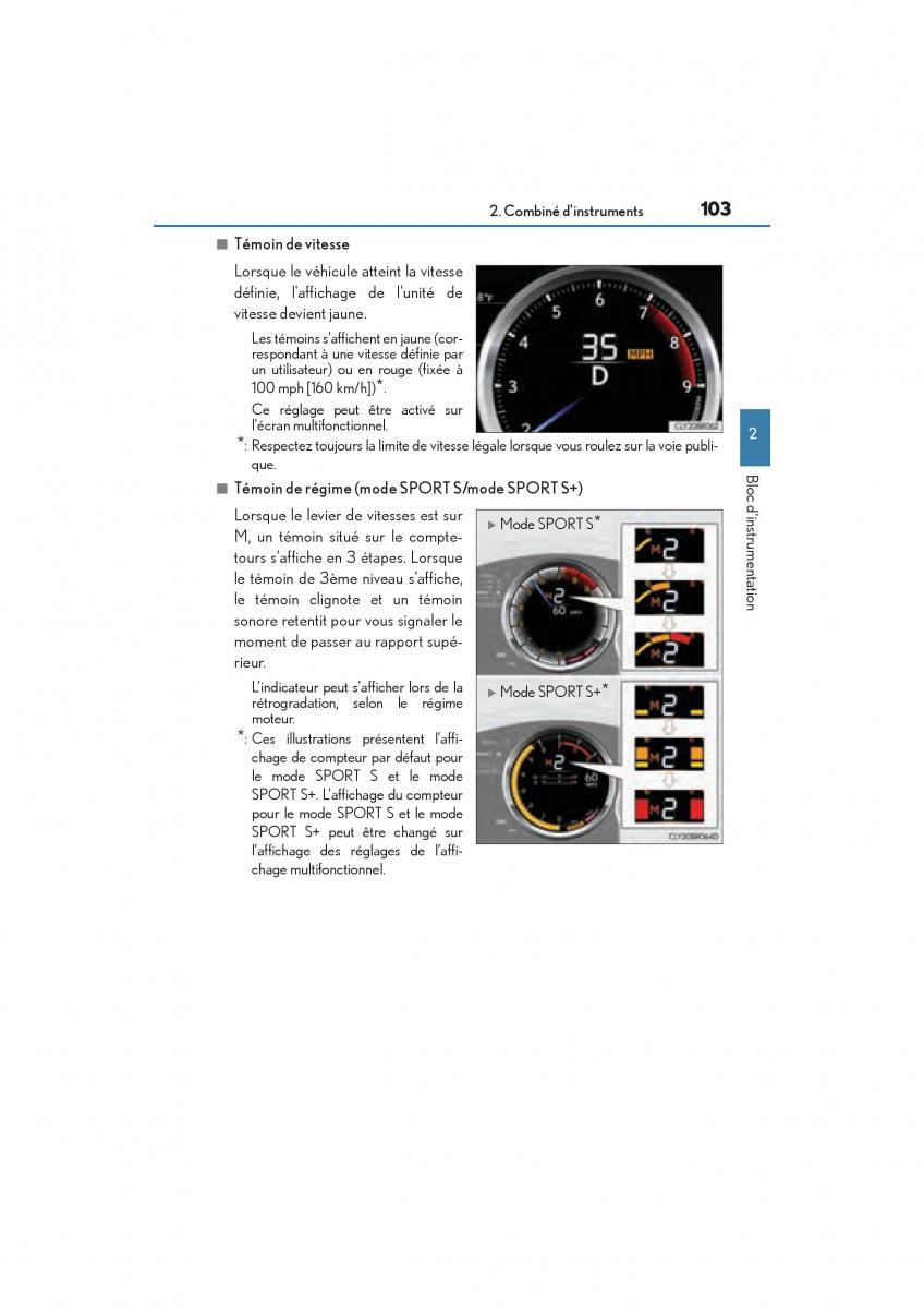 Lexus RC manuel du proprietaire / page 105