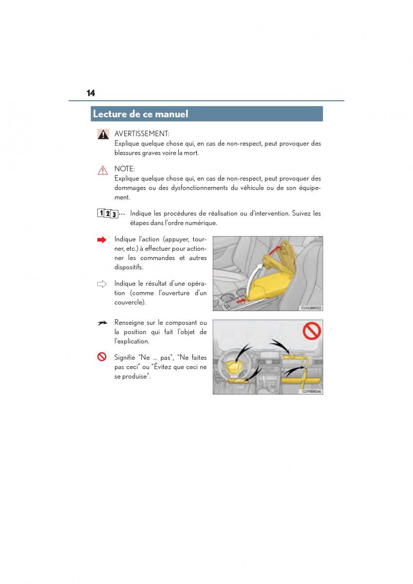Lexus RC manuel du proprietaire / page 16