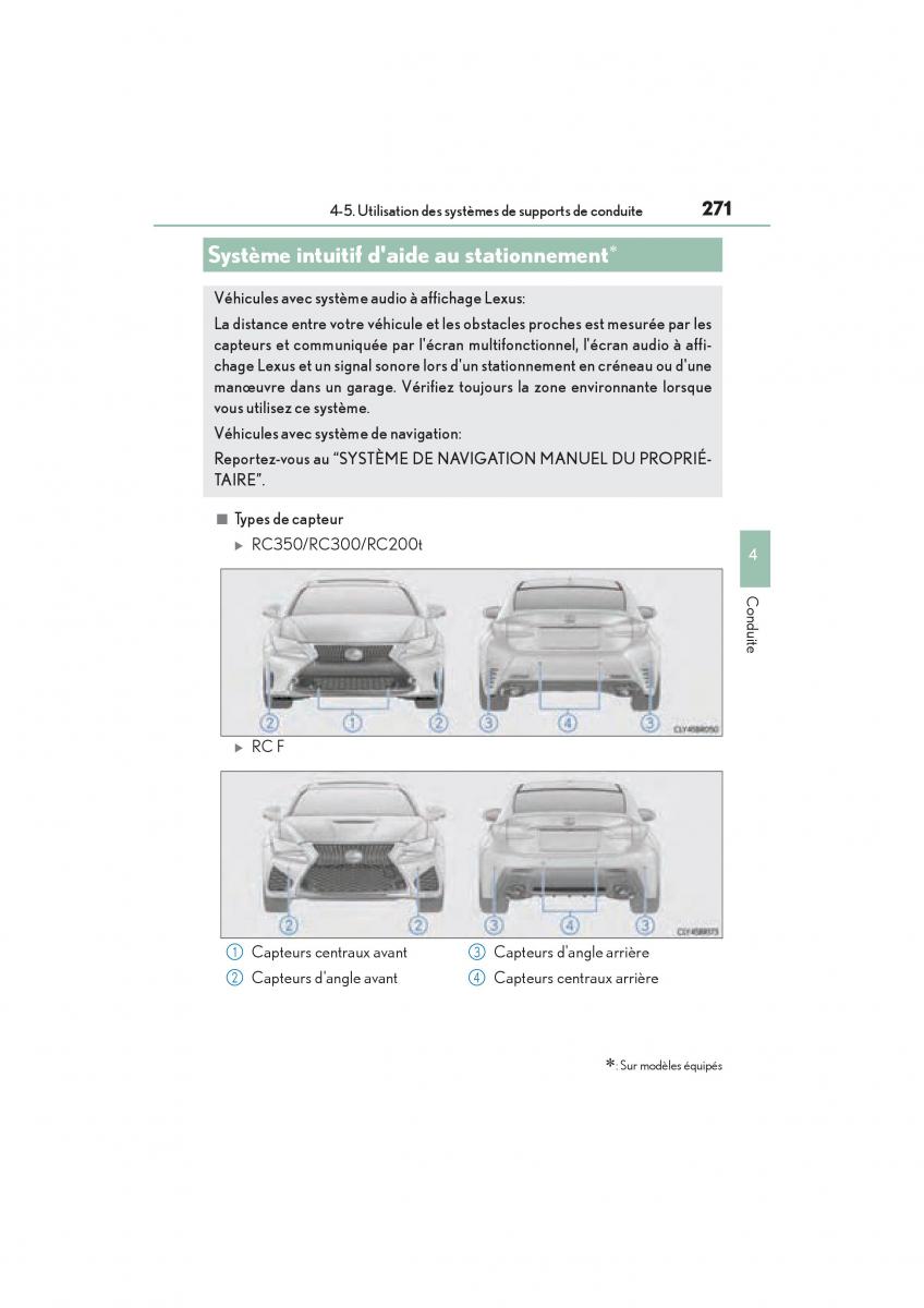 Lexus RC manuel du proprietaire / page 273