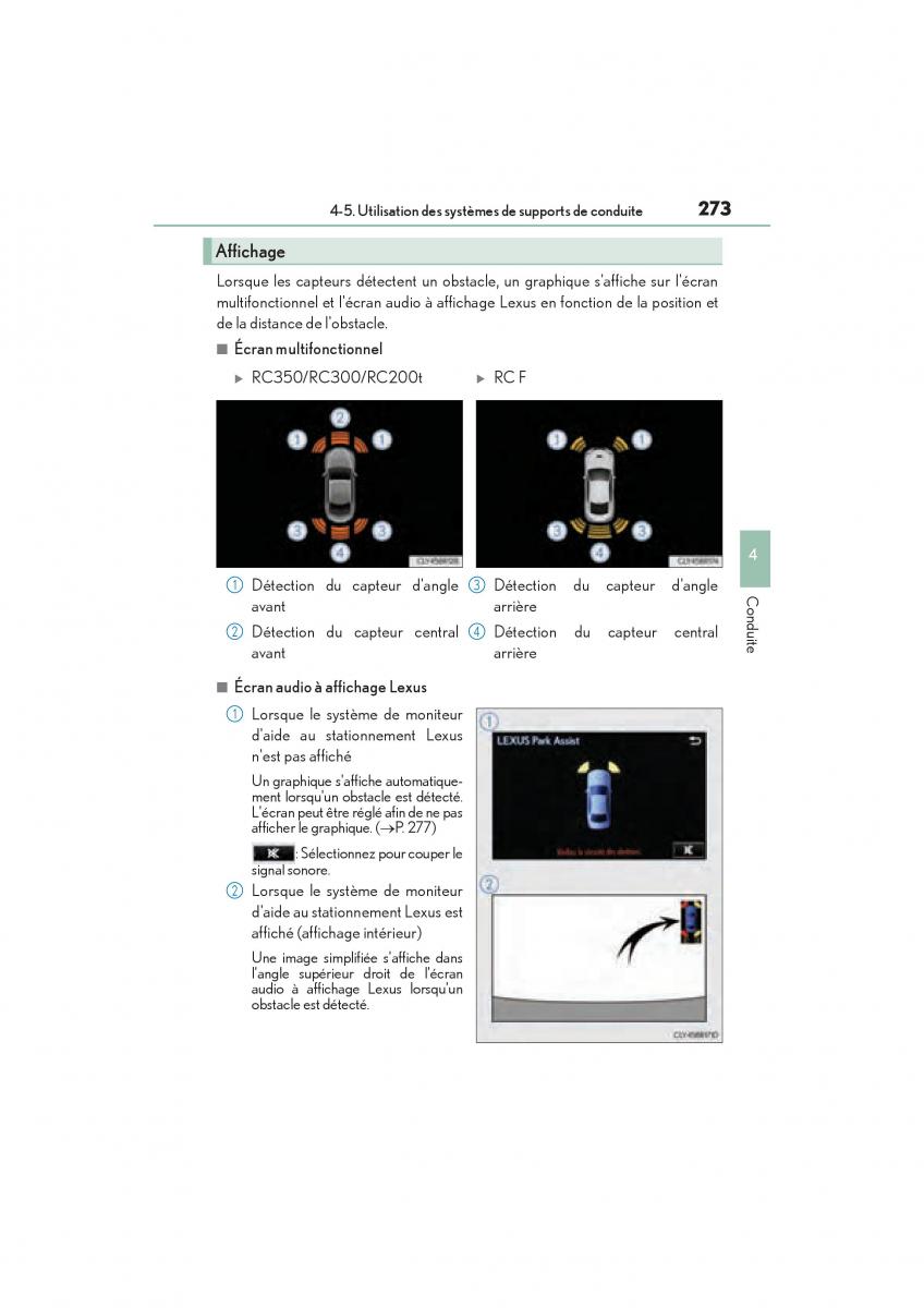 Lexus RC manuel du proprietaire / page 275