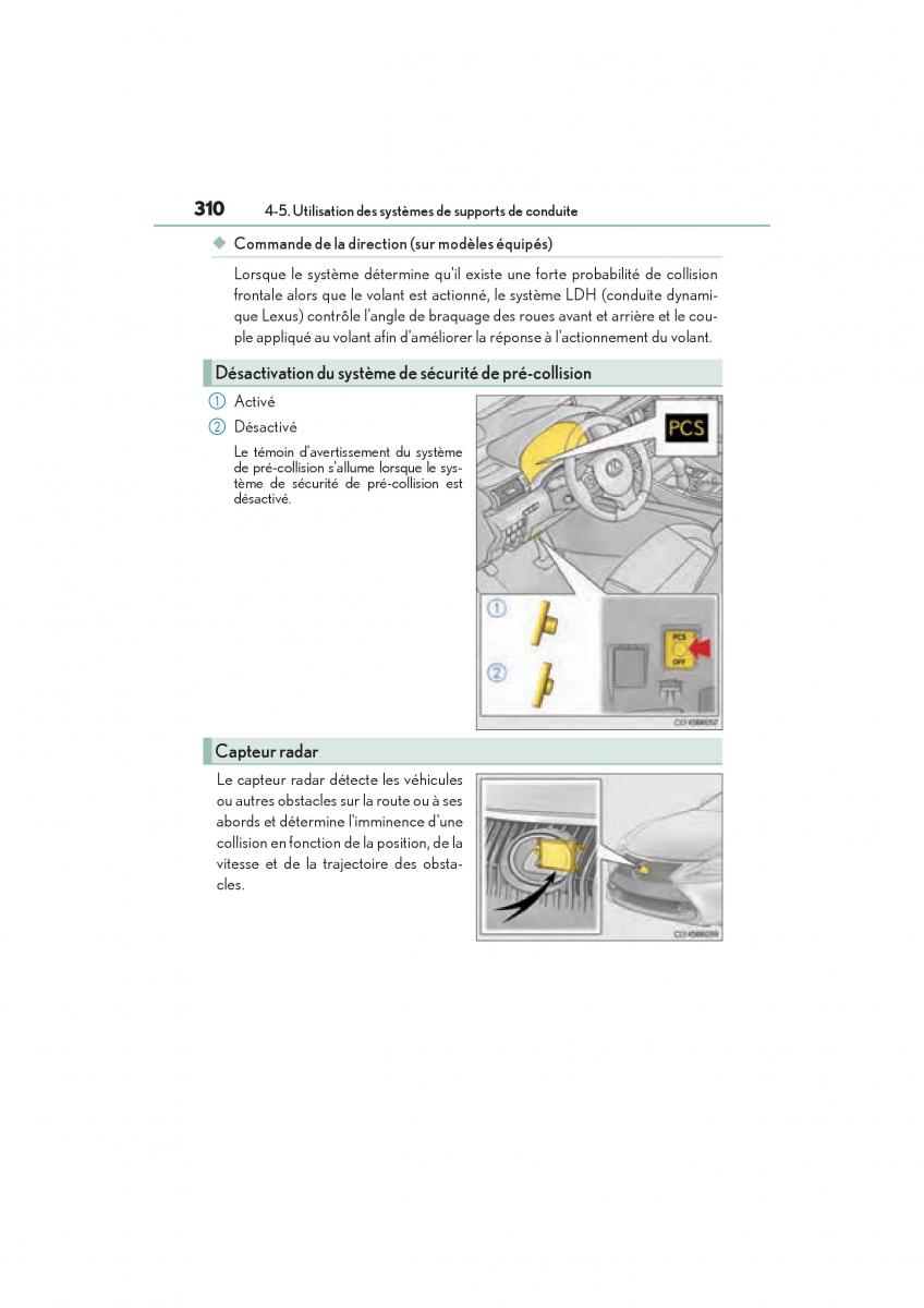 Lexus RC manuel du proprietaire / page 312