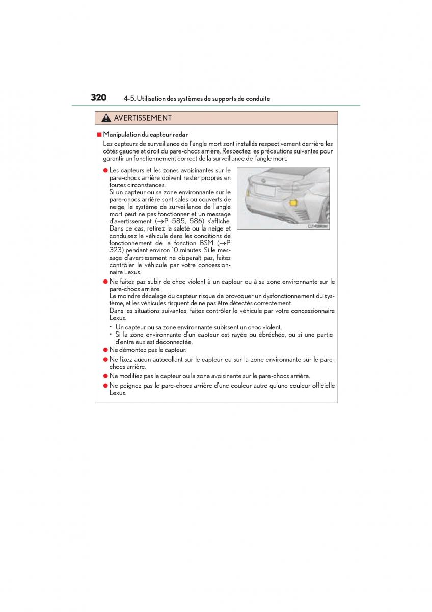 Lexus RC manuel du proprietaire / page 322