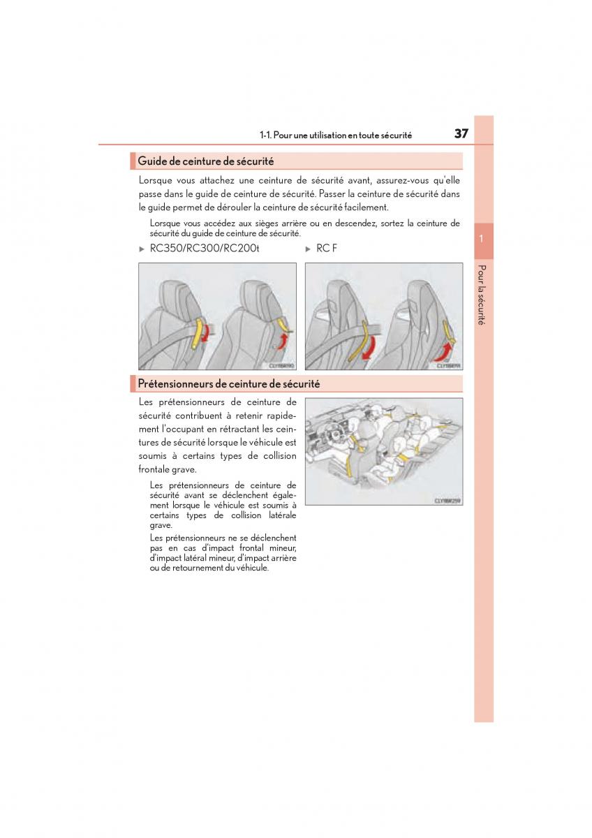Lexus RC manuel du proprietaire / page 39
