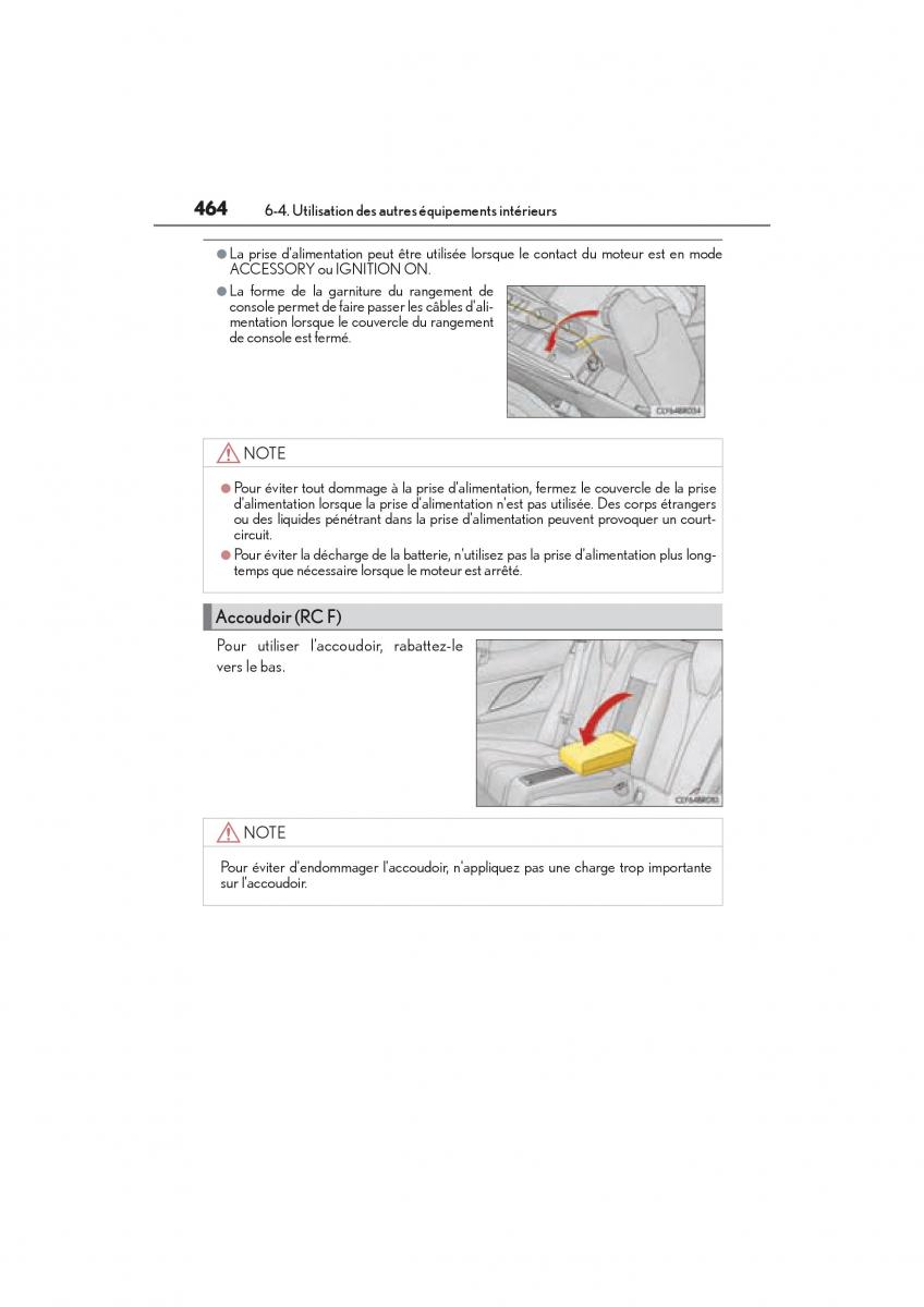 Lexus RC manuel du proprietaire / page 466