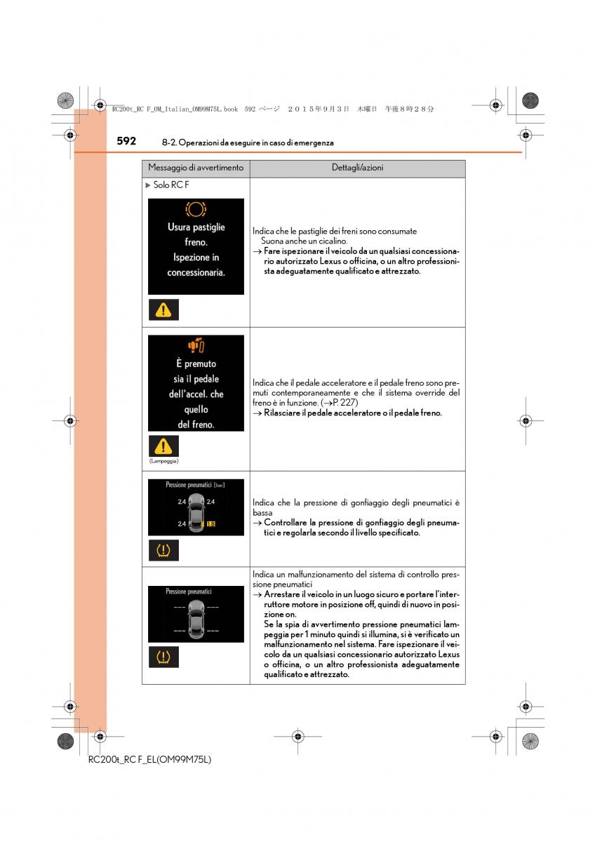 Lexus RC manuale del proprietario / page 592