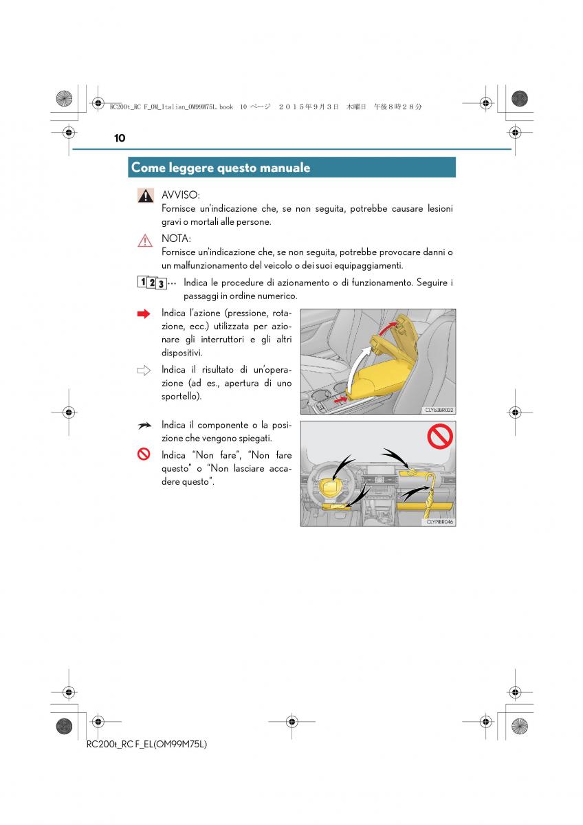 Lexus RC manuale del proprietario / page 10