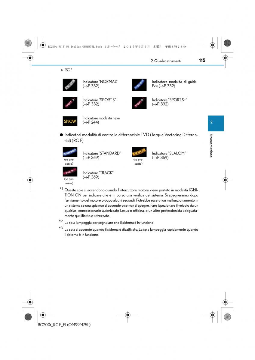 Lexus RC manuale del proprietario / page 115